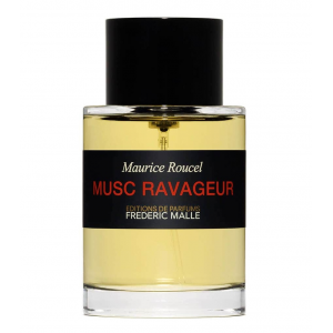 Frederic Malle Musc Ravageur luxury perfume bottle with amber liquid